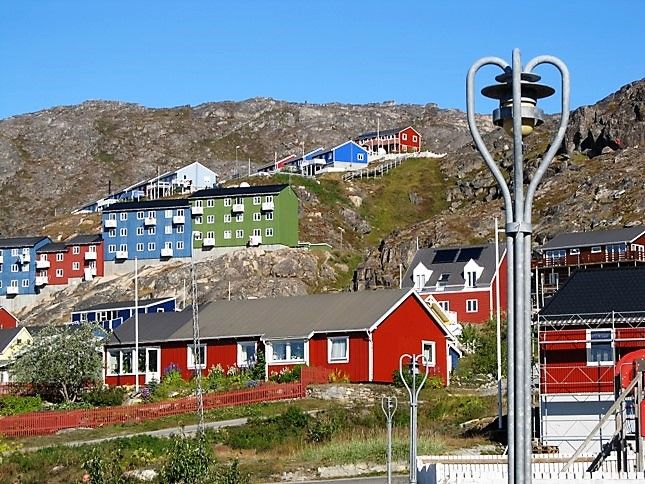 Charmant: die bunten Häuser in Qaqortoq.